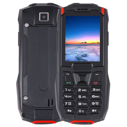 Téléphone robuste Rugtel R2C, étanche IP68, antipoussière, antichoc, 2,4 pouces, MTK6261D, batterie 2500 mAh, SOS, FM, double SIM (rouge)