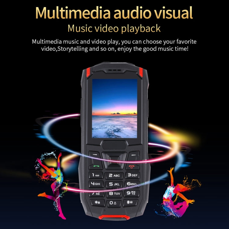 Rugtel R2C Rugged Phone, IP68 Waterproof Dustproof Shockproof, 2.4 inch, MTK6261D, 2500mAh Battery, SOS, FM, Dual SIM(Red)