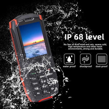 Rugtel R2C Rugged Phone, IP68 Waterproof Dustproof Shockproof, 2.4 inch, MTK6261D, 2500mAh Battery, SOS, FM, Dual SIM(Red)