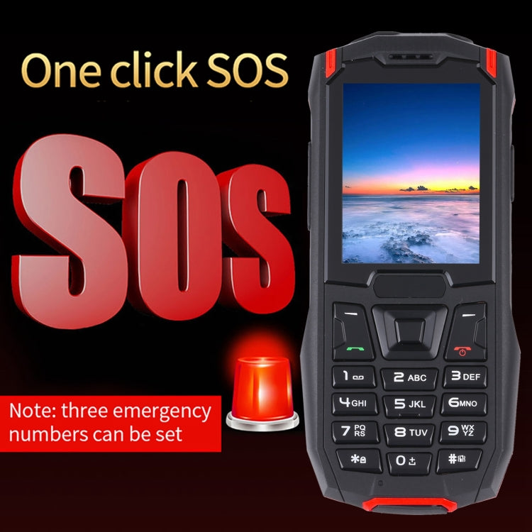 Rugtel R2C Rugged Phone, IP68 Waterproof Dustproof Shockproof, 2.4 inch, MTK6261D, 2500mAh Battery, SOS, FM, Dual SIM(Red)