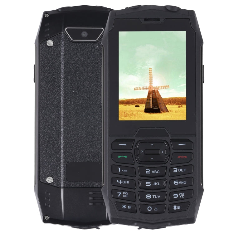 Téléphone durci Rugtel R3C, étanche IP68, résistant à la poussière et aux chocs, écran 2,8 pouces, MTK6261D, batterie 2000 mAh, SOS, FM, double SIM (noir)