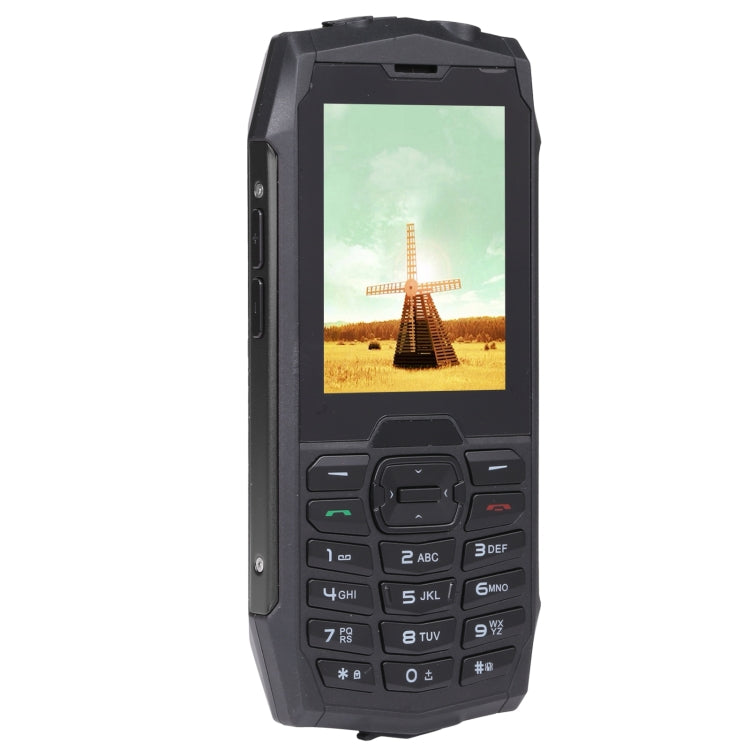Téléphone durci Rugtel R3C, étanche IP68, résistant à la poussière et aux chocs, écran 2,8 pouces, MTK6261D, batterie 2000 mAh, SOS, FM, double SIM (noir)