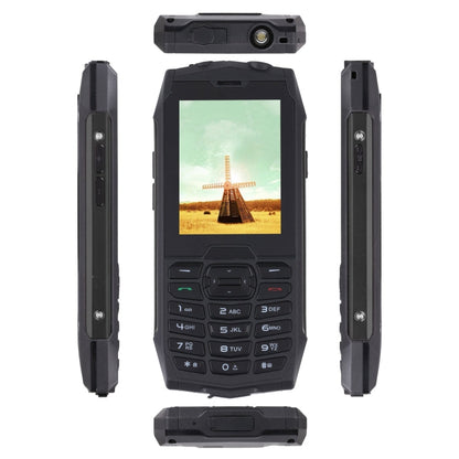 Téléphone durci Rugtel R3C, étanche IP68, résistant à la poussière et aux chocs, écran 2,8 pouces, MTK6261D, batterie 2000 mAh, SOS, FM, double SIM (noir)