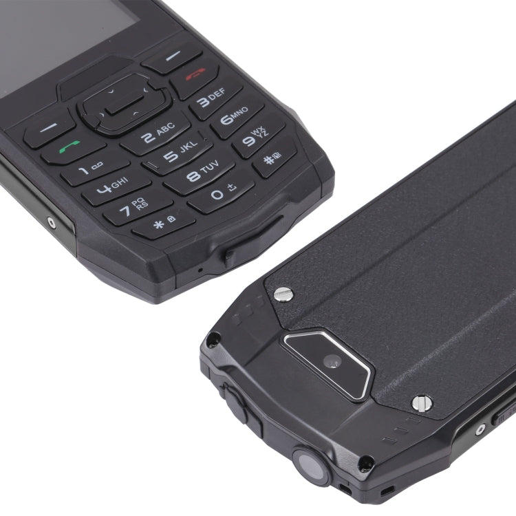 Téléphone durci Rugtel R3C, étanche IP68, résistant à la poussière et aux chocs, écran 2,8 pouces, MTK6261D, batterie 2000 mAh, SOS, FM, double SIM (noir)
