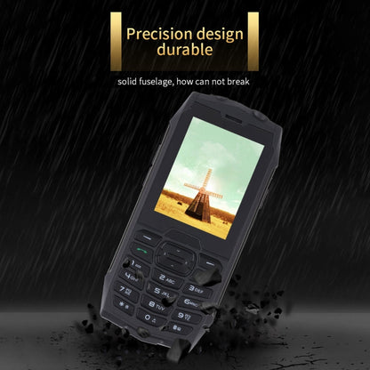 Téléphone durci Rugtel R3C, étanche IP68, résistant à la poussière et aux chocs, écran 2,8 pouces, MTK6261D, batterie 2000 mAh, SOS, FM, double SIM (noir)