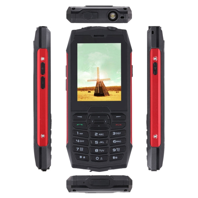 Rugtel R3C Rugged Phone, IP68 Waterproof Dustproof Shockproof, 2.8 inch, MTK6261D, 2000mAh Battery, SOS, FM, Dual SIM(Red)