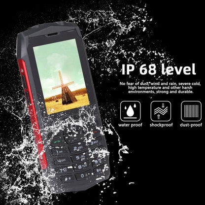 Rugtel R3C Rugged Phone, IP68 Waterproof Dustproof Shockproof, 2.8 inch, MTK6261D, 2000mAh Battery, SOS, FM, Dual SIM(Red)