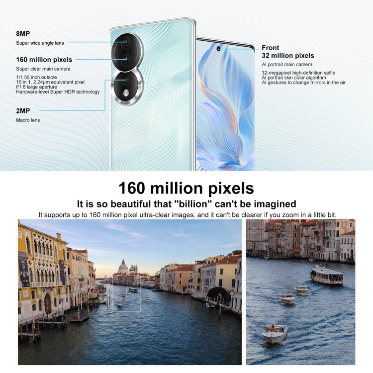 Honor 80 5G ANN-AN00, 160MP Cameras, 8GB+256GB, China Version, Triple Back Cameras, Screen Fingerprint Identification, 6.67 inch Magic UI 7.0 Qualcomm Snapdragon 782G Octa Core up to  2.7GHz, Network: 5G, OTG, NFC, Not Support Google Play(Green)