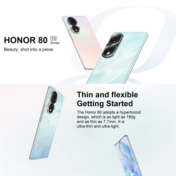 Honor 80 5G ANN-AN00, 160MP Cameras, 12GB+256GB, China Version, Triple Back Cameras, Screen Fingerprint Identification, 6.67 inch Magic UI 7.0 Qualcomm Snapdragon 782G Octa Core up to  2.7GHz, Network: 5G, OTG, NFC, Not Support Google Play (Jet Black)