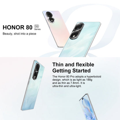 Honor 80 Pro 5G ANP-AN00, 160MP Cameras, 8GB+256GB, China Version, Triple Back Cameras, Screen Fingerprint Identification, 6.78 inch Magic UI 7.0 Qualcomm Snapdragon 8+ Gen1 Octa Core up to  3.0GHz, Network: 5G, OTG, NFC, Not Support Google Play (Blue)