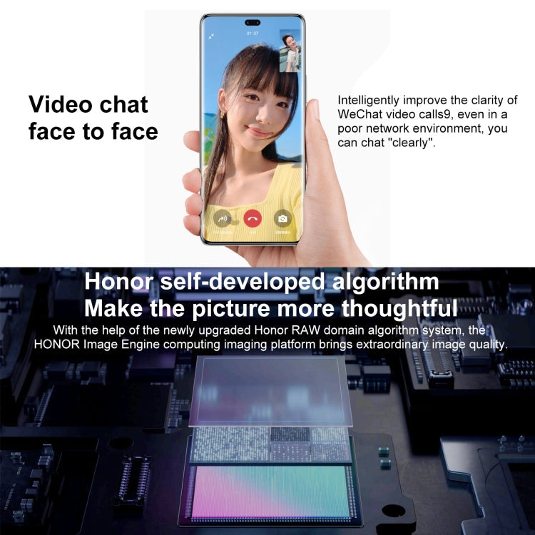 Honor 80 Pro 5G ANP-AN00, 160MP Cameras, 8GB+256GB, China Version, Triple Back Cameras, Screen Fingerprint Identification, 6.78 inch Magic UI 7.0 Qualcomm Snapdragon 8+ Gen1 Octa Core up to  3.0GHz, Network: 5G, OTG, NFC, Not Support Google Play (Blue)