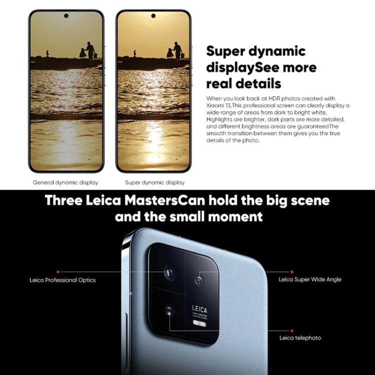 Xiaomi 13, 50MP Camera, 12GB+256GB, Triple Back Cameras, 6.36 inch In-screen Fingerprint Identification MIUI 14 Qualcomm Snapdragon 8 Gen 2 Octa Core up to 3.2GHz, Network: 5G, NFC, Wireless Charging Function(White)