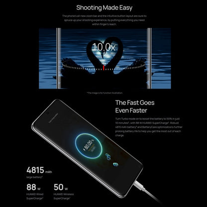HUAWEI P60 Pro MNA-AL00, 12GB+512GB, 48MP Camera, China Version, Triple Back Cameras, In-screen Fingerprint Identification, 6.67 inch HarmonyOS 3.1 Qualcomm Snapdragon 8+ 4G Octa Core up to 3.2GHz, Network: 4G, OTG, NFC, Not Support Google Play(Black)