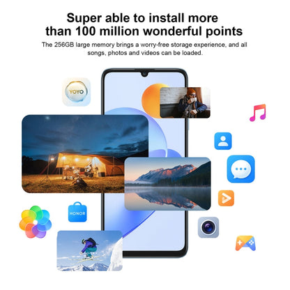 Honor Play7T RKY-AN10, 50MP Camera, 8GB+256GB, China Version, Dual Back Cameras, Side Fingerprint Identification, 6000mAh Battery, 6.74inch Magic UI 6.1 / Android 12  Dimensity 6020 Octa Core, Network: 5G, OTG, Not Support Google Play(Blue)