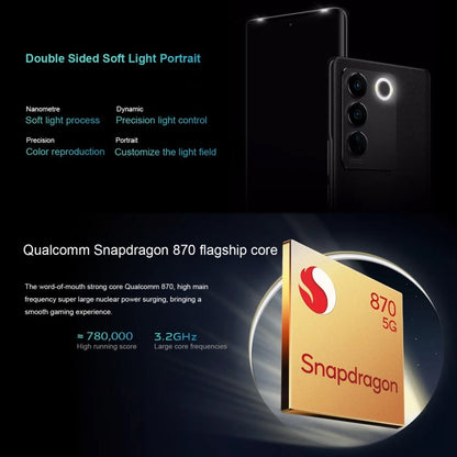 vivo S16 5G, 64MP Camera, 8GB+256GB, Triple Back Cameras, Srceen Fingerprint Identification, 4600mAh Battery, 6.78 inch Android 13 OriginOS 3 Qualcomm Snapdragon 870 Octa Core up to 3.2GHz, OTG, NFC, Network: 5G (Gold)