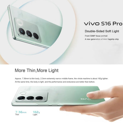 vivo S16 Pro 5G, 50MP Camera, 12GB+256GB, Triple Back Cameras, Srceen Fingerprint Identification, 4600mAh Battery, 6.78 inch Android 13 OriginOS 3 Dimensity 8200 Octa Core up to 3.1GHz, OTG, NFC, Network: 5G (Black)