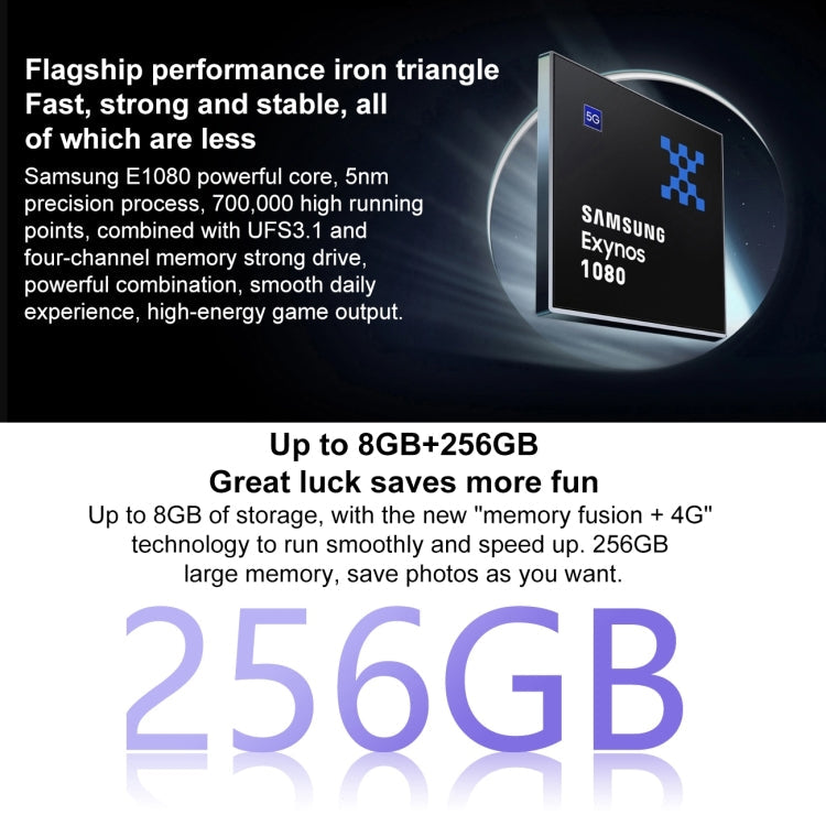 vivo S16e 5G, 50MP Camera, 8GB+256GB, Triple Back Cameras, Srceen Fingerprint Identification, 4600mAh Battery, 6.62 inch Android 11 OriginOS Ocean Exynos 1080 Octa Core up to 2.8GHz, OTG, NFC, Network: 5G (Purple)