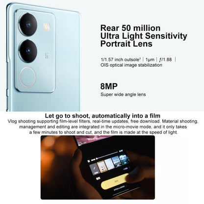vivo S17 5G, 50MP Camera, 8GB+ 256GB, Dual Back Cameras, Srceen Fingerprint Identification, 4600mAh Battery, 6.78 inch Android 13 OriginOS 3 Snapdragon 778G+ Octa Core up to 2.5GHz, OTG, NFC, Network: 5G(Black)