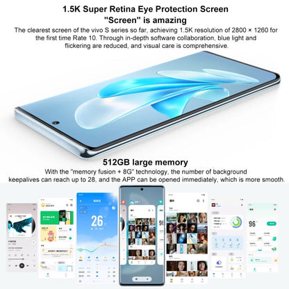 vivo S17 Pro 5G, appareil photo 50MP, 12Go+512Go, triple caméra arrière, identification d'empreintes digitales sous l'écran, batterie 4600mAh, Android 13 OriginOS 3 de 6,78 pouces, Dimensity 8200 Octa Core jusqu'à 3,1GHz, OTG, NFC, Réseau: 5G (Blanc)