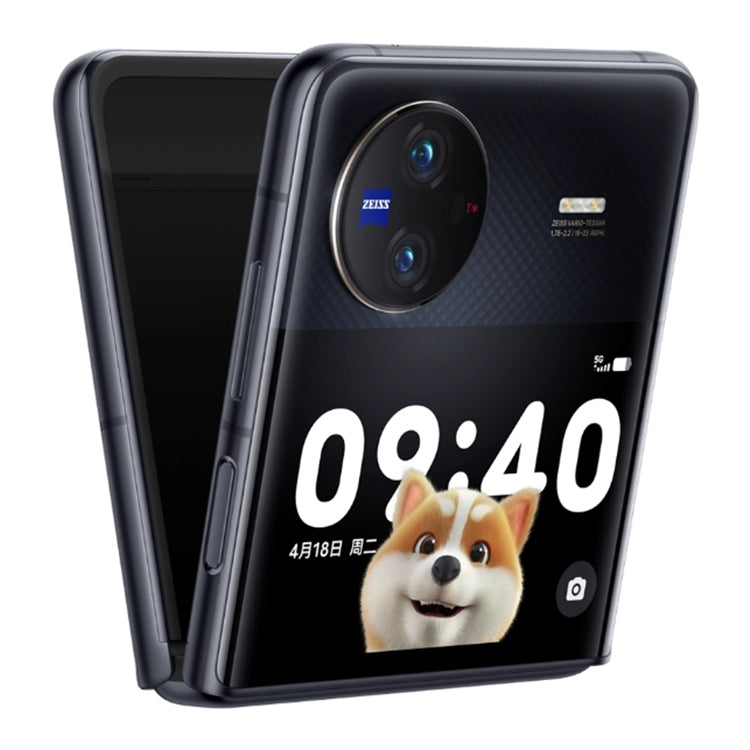 vivo X Flip 5G, 50MP Camera, 12GB+256GB, Dual Back Cameras, Side Fingerprint Identification, 4400mAh Battery, 6.74 inch + 3.0 inch Android 13.0 OriginOS 3 Qualcomm Snapdragon 8+ Gen1 Octa Core up to 3.0GHz, NFC, OTG, Network: 5G (Black)