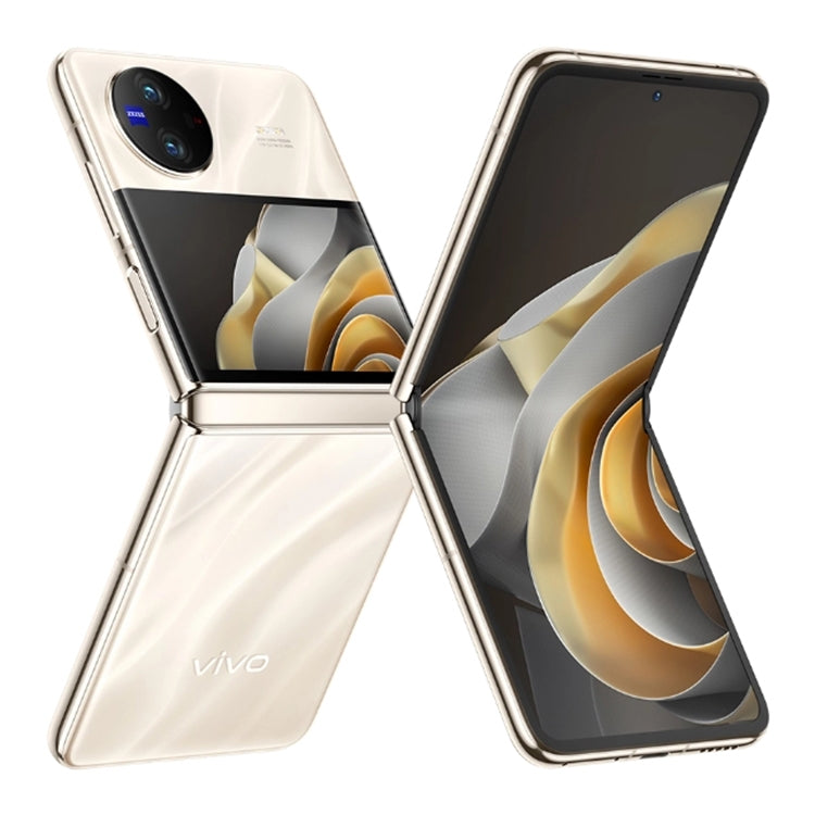 vivo X Flip 5G, 50MP Camera, 12GB+256GB, Dual Back Cameras, Side Fingerprint Identification, 4400mAh Battery, 6.74 inch + 3.0 inch Android 13.0 OriginOS 3 Qualcomm Snapdragon 8+ Gen1 Octa Core up to 3.0GHz, NFC, OTG, Network: 5G (Gold)