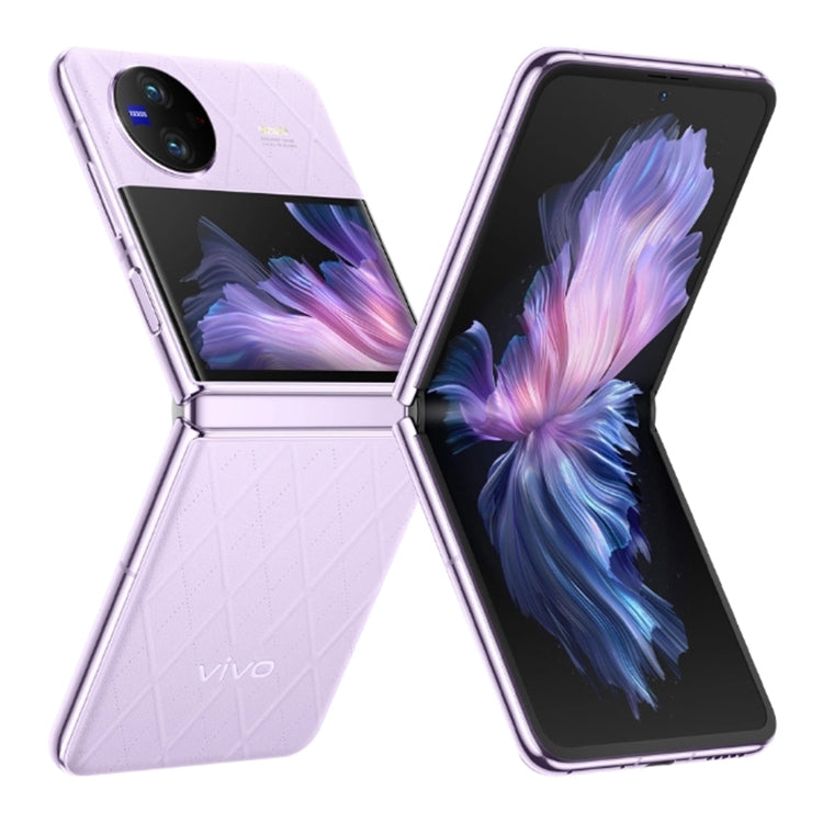 vivo X Flip 5G, 50MP Camera, 12GB+512GB, Dual Back Cameras, Side Fingerprint Identification, 4400mAh Battery, 6.74 inch + 3.0 inch Android 13.0 OriginOS 3 Qualcomm Snapdragon 8+ Gen1 Octa Core up to 3.0GHz, NFC, OTG, Network: 5G (Purple)