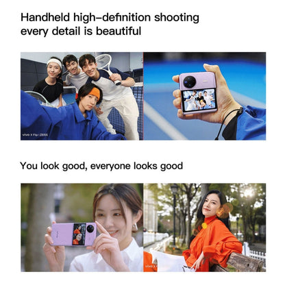 vivo X Flip 5G, 50MP Camera, 12GB+512GB, Dual Back Cameras, Side Fingerprint Identification, 4400mAh Battery, 6.74 inch + 3.0 inch Android 13.0 OriginOS 3 Qualcomm Snapdragon 8+ Gen1 Octa Core up to 3.0GHz, NFC, OTG, Network: 5G (Gold)