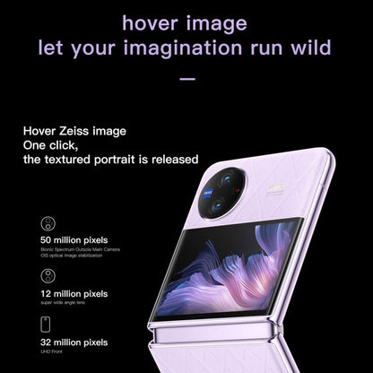 vivo X Flip 5G, 50MP Camera, 12GB+512GB, Dual Back Cameras, Side Fingerprint Identification, 4400mAh Battery, 6.74 inch + 3.0 inch Android 13.0 OriginOS 3 Qualcomm Snapdragon 8+ Gen1 Octa Core up to 3.0GHz, NFC, OTG, Network: 5G (Gold)