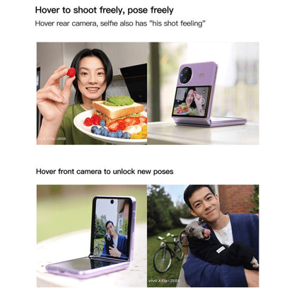 vivo X Flip 5G, 50MP Camera, 12GB+512GB, Dual Back Cameras, Side Fingerprint Identification, 4400mAh Battery, 6.74 inch + 3.0 inch Android 13.0 OriginOS 3 Qualcomm Snapdragon 8+ Gen1 Octa Core up to 3.0GHz, NFC, OTG, Network: 5G (Gold)