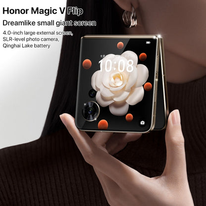 Honor Magic V Flip, 12 Go + 1 To, Écran 6,8 pouces + 4,0 pouces MagicOS 8.0 Snapdragon 8+ Gen 1 Octa Core, Réseau : 5G, NFC, OTG (Noir)