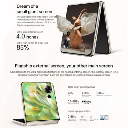 Honor Magic V Flip, 12GB+256GB, 6.8 inch + 4.0 inch Screen MagicOS 8.0 Snapdragon 8+ Gen 1 Octa Core, Network: 5G, NFC, OTG (White)