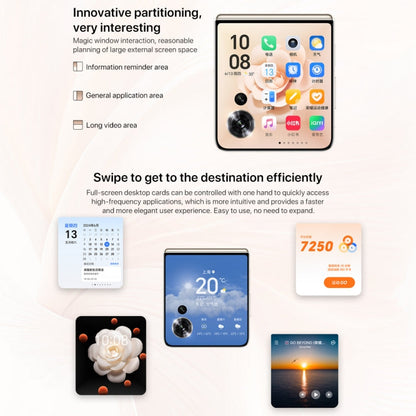 Honor Magic V Flip, 12GB+256GB, 6.8 inch + 4.0 inch Screen MagicOS 8.0 Snapdragon 8+ Gen 1 Octa Core, Network: 5G, NFC, OTG (White)