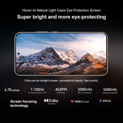Honor Magic7, 12GB+256GB, Screen Fingerprint, 6.78 inch MagicOS 9.0 / Android 15 Snapdragon 8 Elite 3nm Octa Core, Network: 5G, NFC, OTG, Support Google Play (Gold)