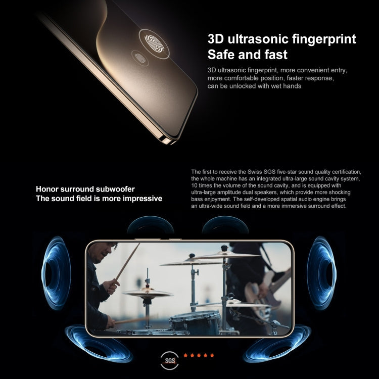 Honor Magic7, 12GB+256GB, Screen Fingerprint, 6.78 inch MagicOS 9.0 / Android 15 Snapdragon 8 Elite 3nm Octa Core, Network: 5G, NFC, OTG, Support Google Play (Gold)
