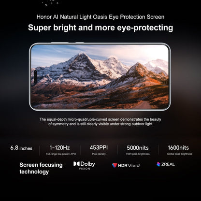 Honor Magic7 Pro, 12GB+256GB, Screen Fingerprint, 6.8 inch MagicOS 9.0 / Android 15 Snapdragon 8 Elite 3nm Octa Core, Network: 5G, NFC, OTG, Support Google Play (Blue)