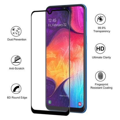 ENKAY Hat-Prince 0.26mm 9H 6D Curved Full Screen Tempered Glass Film for Galaxy A30 / A50 (Black)