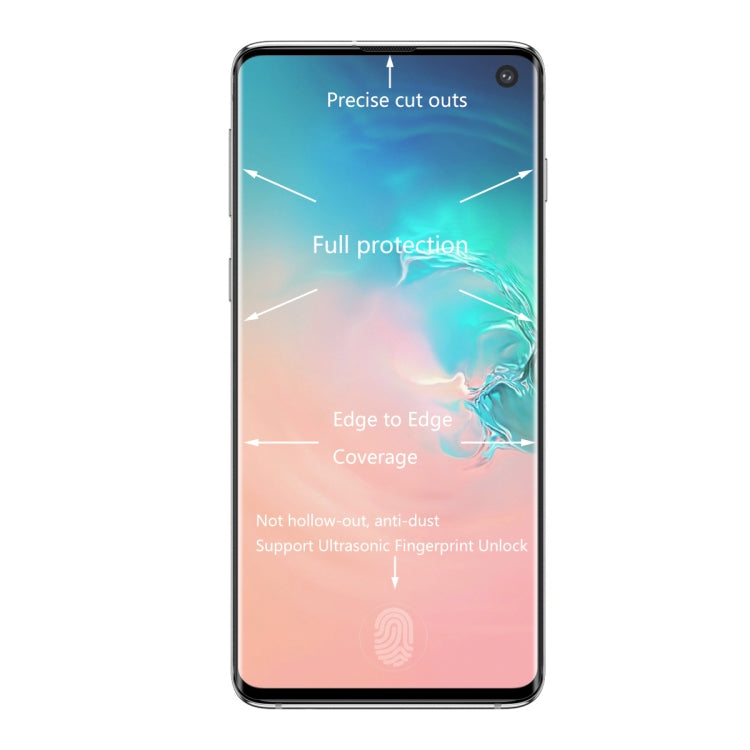 ENKAY Hat-Prince 0.26mm 9H Film de protection d'écran intégral en verre trempé 3D incurvé avec technologie Hot Bending pour Galaxy S10 (noir)