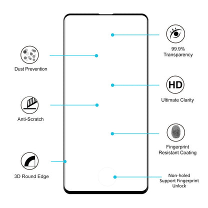 ENKAY Hat-Prince 0.26mm 9H Film de protection d'écran intégral en verre trempé 3D incurvé avec technologie Hot Bending pour Galaxy S10 (noir)