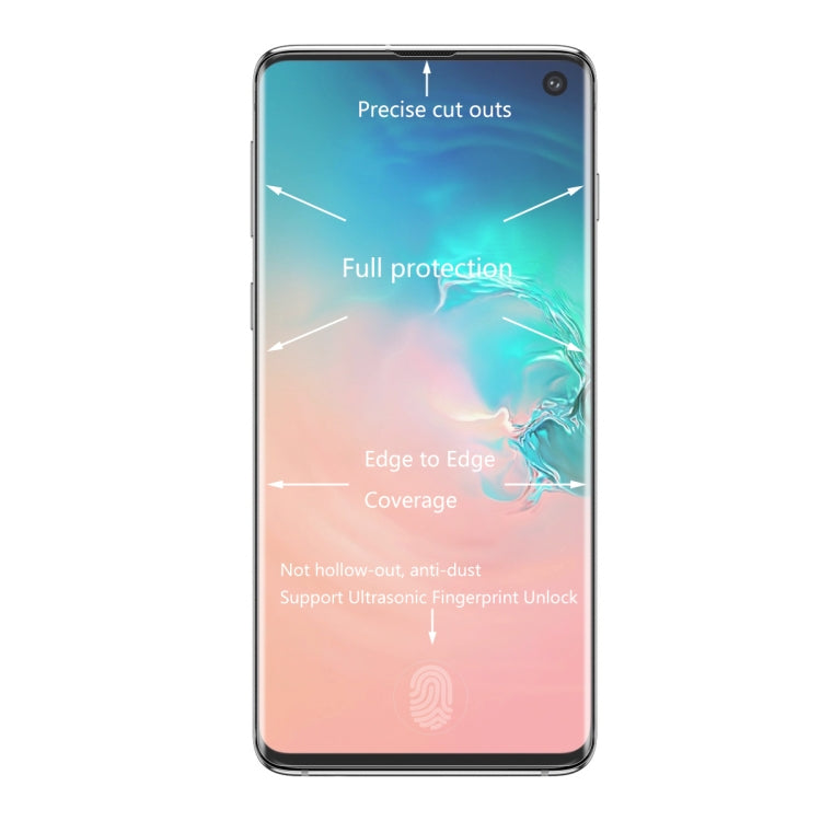 ENKAY Hat-Prince 0.26mm 9H 3D Curved Surface Full Screen Cover Hot Bending Tempered Color Film for Galaxy S10 (Transparent)