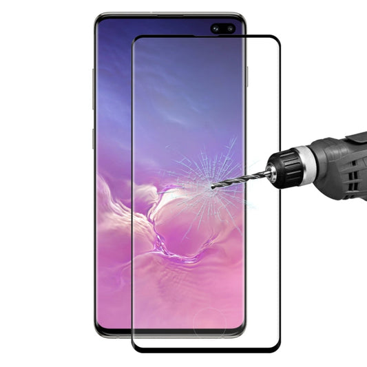 ENKAY Hat-Prince 0.26mm 9H 3D Curved Surface Full Screen Cover Hot Bending Tempered Color Film for Galaxy S10+(Black)