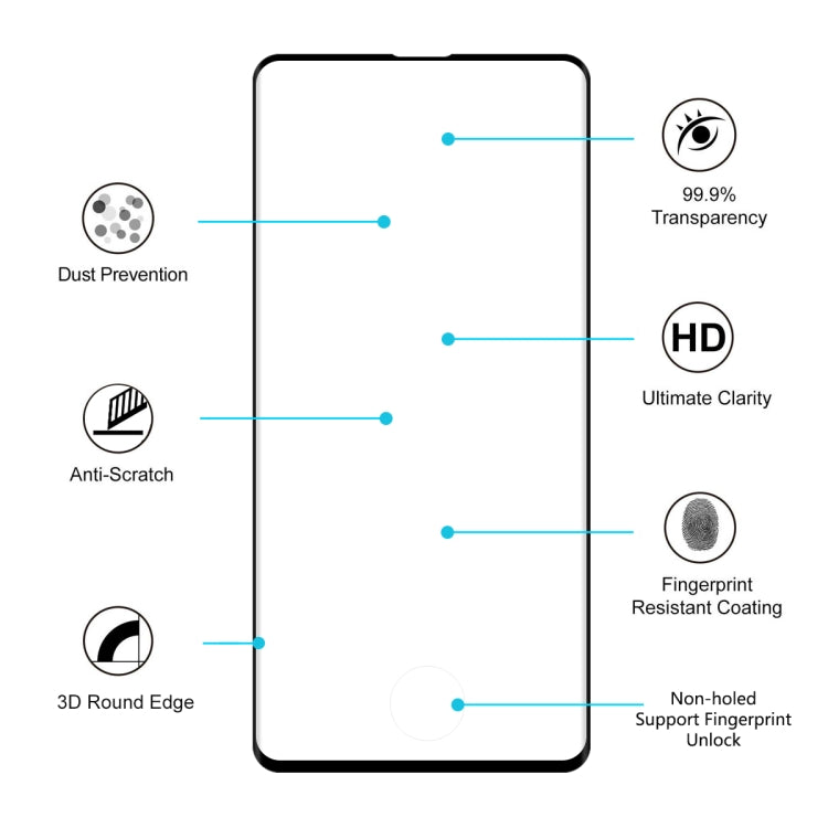 ENKAY Hat-Prince 0,26mm 9H Film de protection en verre trempé 3D incurvé pour écran complet Galaxy S10+ (Noir)