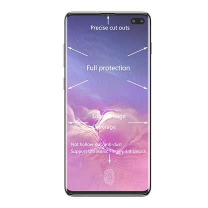 ENKAY Hat-Prince 0.26mm 9H 3D Curved Surface Full Screen Cover Hot Bending Tempered Color Film for Galaxy S10+(Transparent)