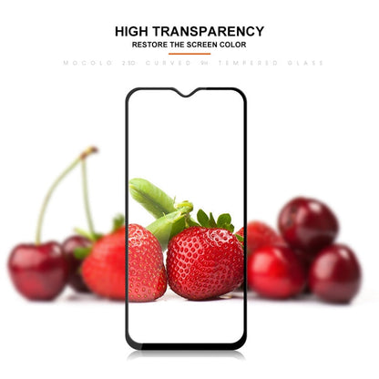 mocolo 0.33mm 9H 2.5D Full Glue Silk Print Tempered Glass Film for Galaxy A30 / A50 / M30, Support Fingerprint Unlock(Black)