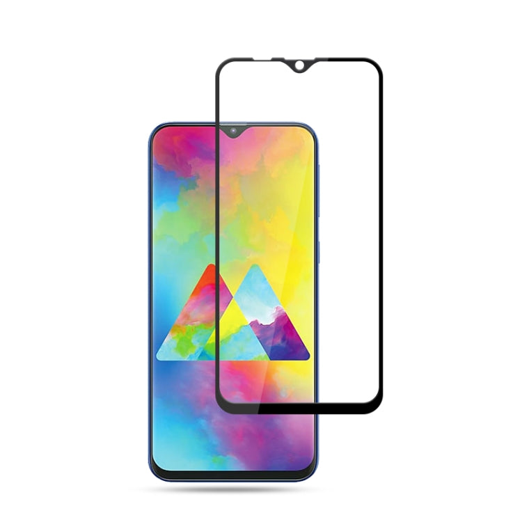 Mocolo Film de protection en verre trempé sérigraphié 9H 2.5D avec colle intégrale de 0,33 mm pour Galaxy M20 (noir)