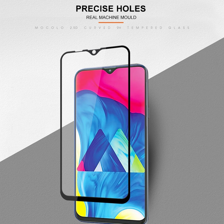 mocolo 0.33mm 9H 2.5D Silk Print Tempered Glass Film for Galaxy M10(Black)
