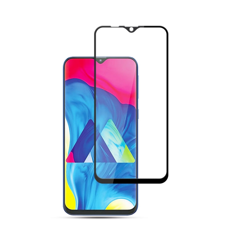 Film en verre trempé mocolo 0,33 mm 9H 2.5D Full Glue Silk Print pour Galaxy M10 (noir)