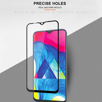 Film en verre trempé mocolo 0,33 mm 9H 2.5D Full Glue Silk Print pour Galaxy M10 (noir)