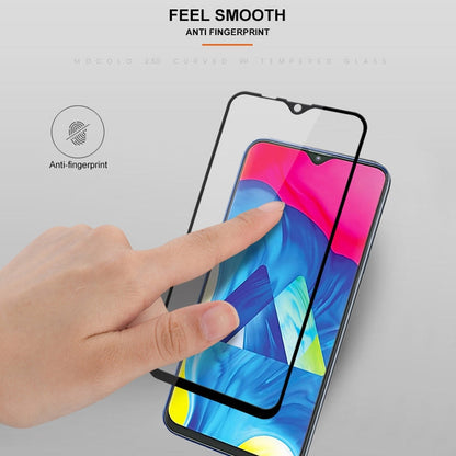Film en verre trempé mocolo 0,33 mm 9H 2.5D Full Glue Silk Print pour Galaxy M10 (noir)