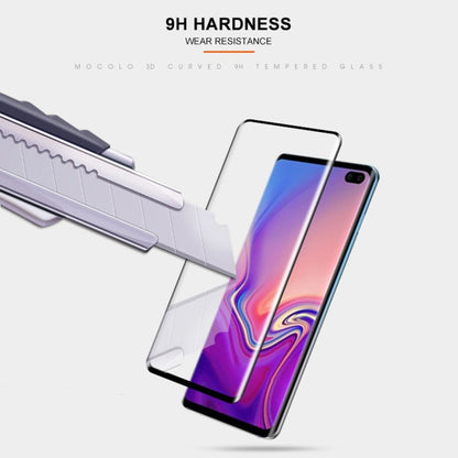 mocolo 0.33mm 9H 3D Round Edge Tempered Glass Film for Galaxy S10, Fingerprint Unlock Is Not Supported (Black)