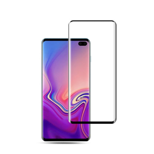 Film en verre trempé mocolo 0,33 mm 9H 3D bord rond pour Galaxy S10+, le déverrouillage par empreinte digitale n'est pas pris en charge (noir)